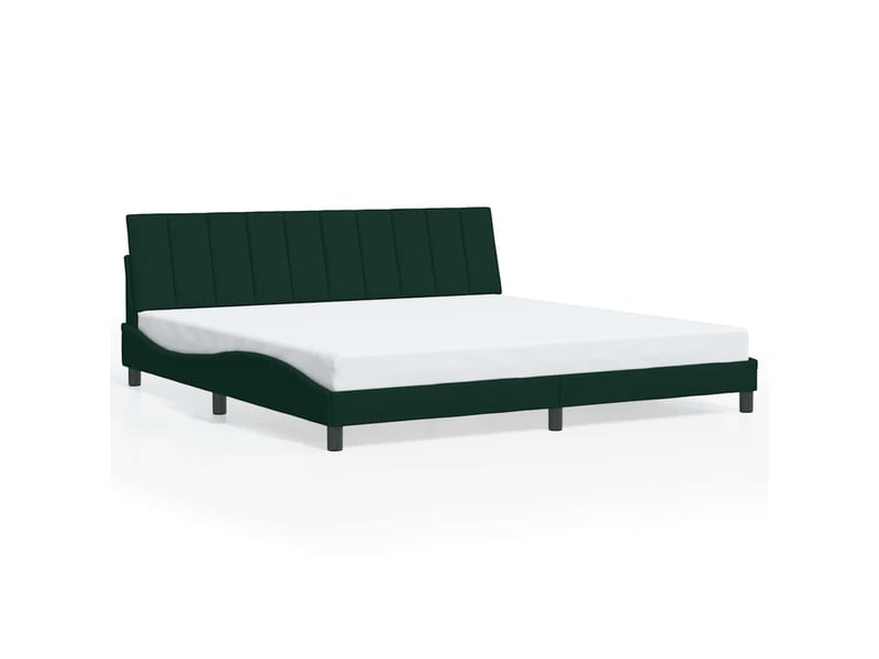 Lit double- lit adulte - cadre de lit sans matelas hanko vert foncé 200x200 cm velours - Conforama A