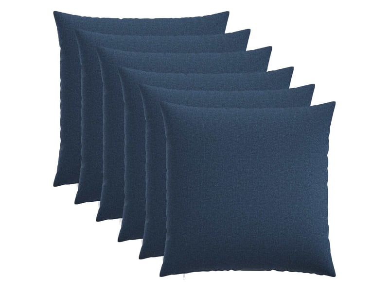  Lot de 6 housses de coussin heerlen bleu 55 x 55 cm tissu cf49587  - Conforama B