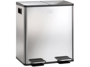 Poubelle de cuisine à pédale double 2x20l en acier inoxydable 45,8x36x51,6 cm