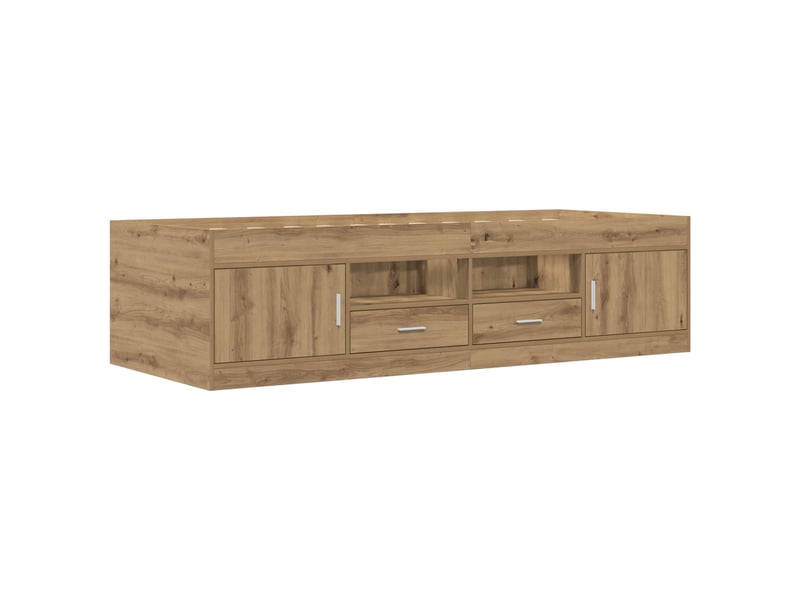 Lit simple- lit adulte - cadre de lit avec rangement chêne artisanal 80 x 200 cm - Conforama B