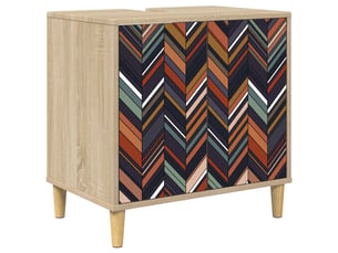 Armoire de salle de bain, meuble de rangement ommen sonoma 60x40x60 cm