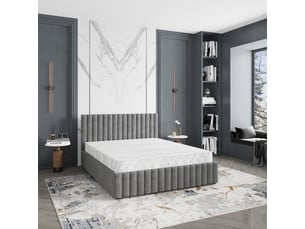 Lit coffre 180x200 cm <strong>MASSENO</strong> <strong></strong> coloris gris