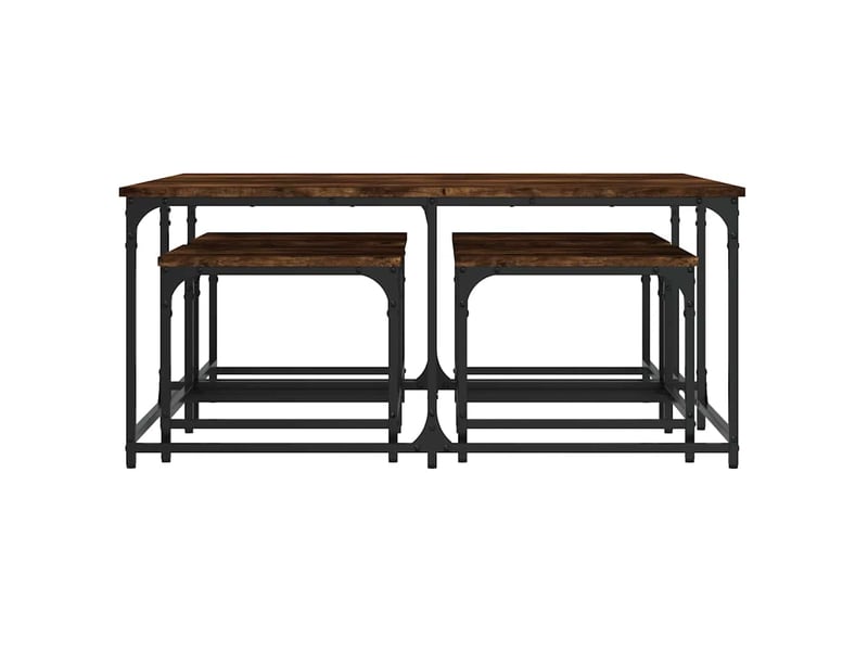  Tables basses gigognes 5 pcs | table de salon chêne fumé bois d'ingénierie  - Conforama D