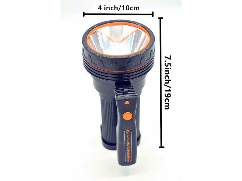  Lampe de poche à del rechargeable de 7000 lumens brillante avec bords tranchants , noir, 1  - Conforama B