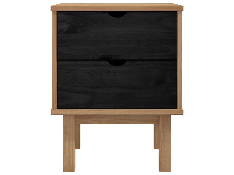  Table de chevet - cabinet de chevet - table de nuit otta noir 45 x 39 x 57 cm bois de pin massif  - Conforama C