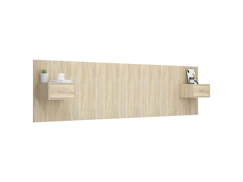  Tête de lit - armoire de tête de lit - avec chevets chêne sonoma bois d'ingénierie fr10679  - Conforama C