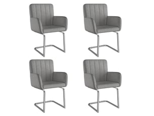 Lot de 4 chaises de salle à manger,56x57x86 cm,empilables,similicuir,gris