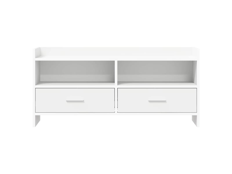  Meuble tv - banc tv - meuble de rangement 100 x 33 x 47 cm blanc bois d'ingénierie  - Conforama E