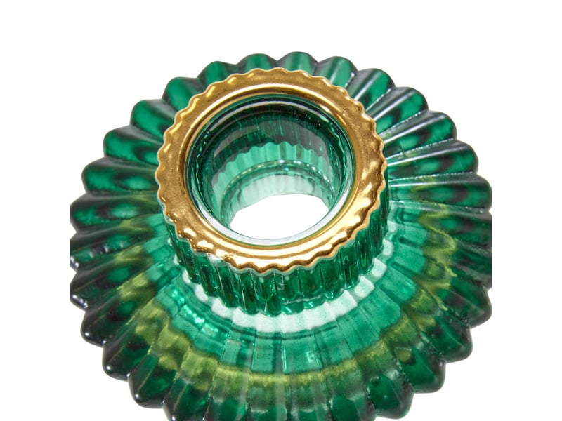  Photophore de noël en verre réversible rouge et vert  - Conforama D