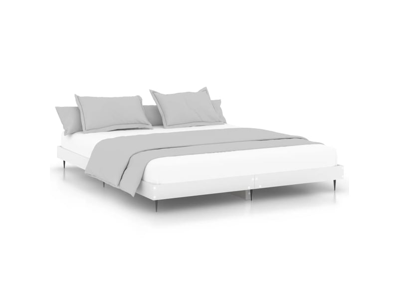  Lit double- lit adulte -  cadre de lit sans matelas blanc 200x200 cm bois d'ingénierie  - Conforama A