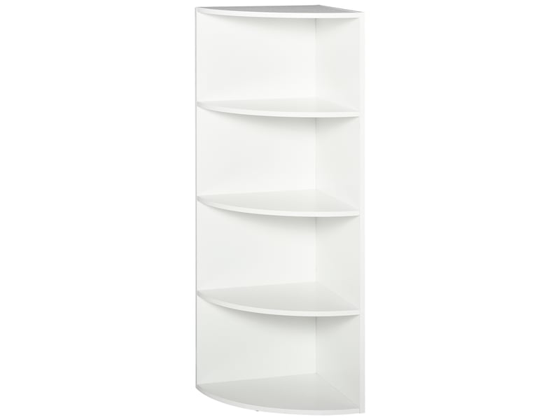  Bibliothèque d'angle murale à 4 étagères en bois blanc, 39,5 x 39,5 x 120 cm  - Conforama B