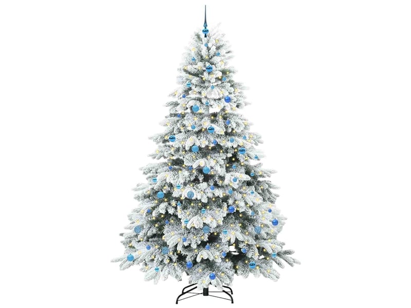 Sapin de noël, arbre de noël artificiel avec 300 led blanc 240 cm pe et pvc cf61235 - Conforama C