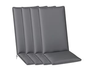 Lot de 4 coussins de chaise extérieur avec attaches et bande réglable, anti-décoloration upf50+, 124x50x5cm, gris