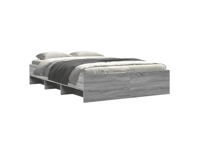  Lit double- lit adulte -  cadre de lit sans matelas sonoma gris 135x190 cm  - Conforama B