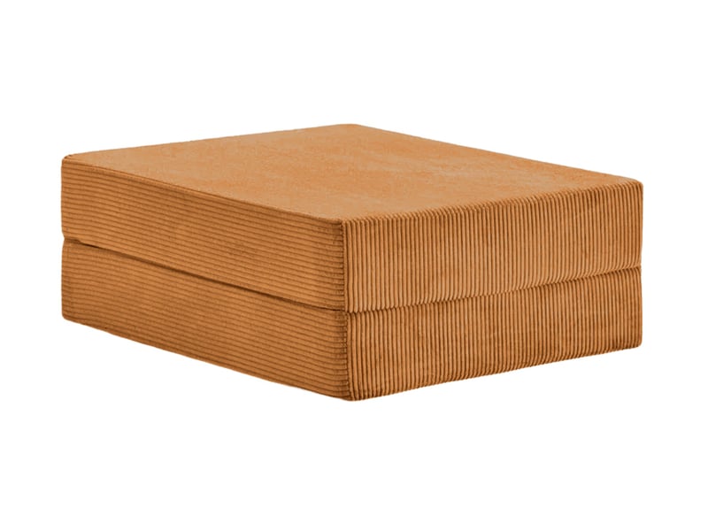  Cosima - pouf en petit velours côtelé moutarde 100x80x34  - Conforama A