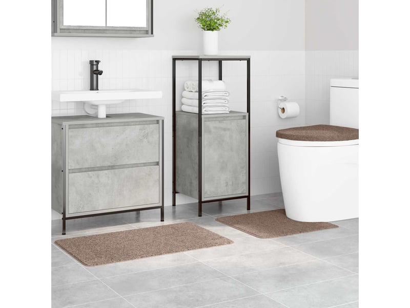  Ensemble de tapis de bain antidérapants 3 pc marron 50 x 80 cm cf64754  - Conforama C