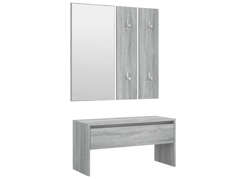  Ensemble de meubles de couloir sonoma gris bois d'ingénierie shl5831  - Conforama A