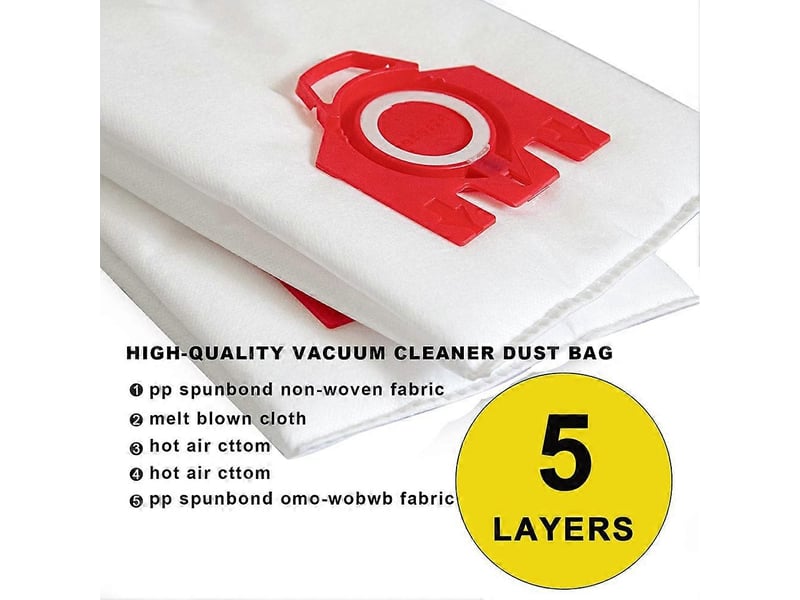 6pack replacement fjm 3d efficiency dust bag for s200,s300,s600,s4 s6 compact c2 c1 series canister vacuum cleaner - Conforama E