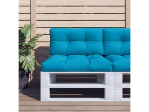 Lot de 2 coussins de palette, coussins de canapé bleu clair tissu cf59499