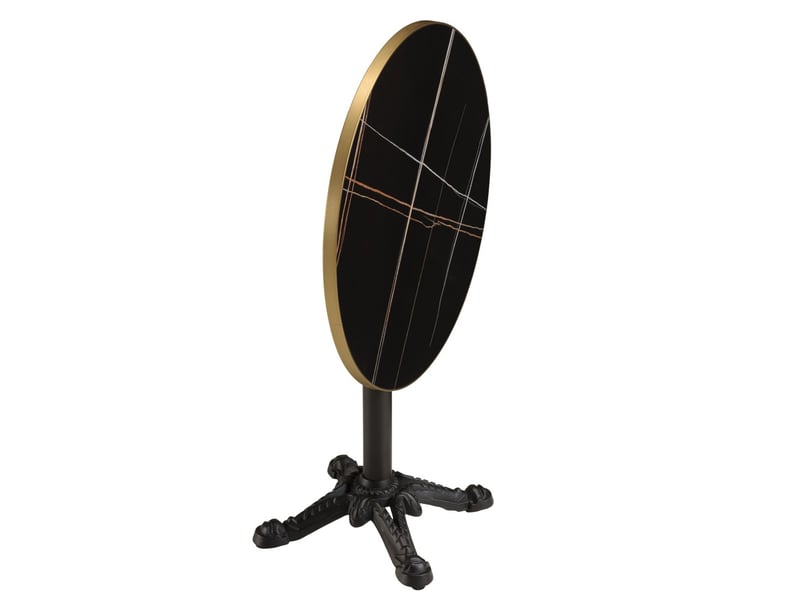  Icare - ensemble n°1: table bistrot d70cm pliable en céramique marbré noir  - Conforama E