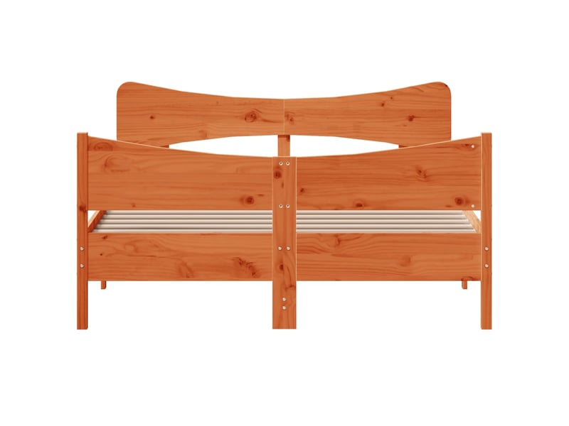  Lit double- lit adulte -  cadre de lit sans matelas  marron 140x190cm bois pin massif  - Conforama C