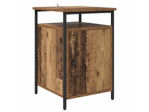 Table de chevet, table de nuit bois ancien 40 x 42 x 60cm bois d'ingénierie