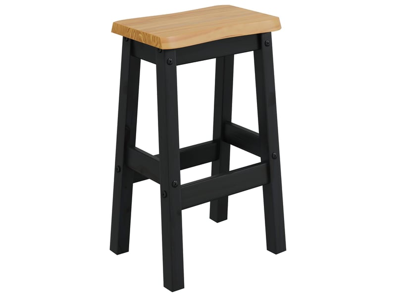 Tabouret de bar, chaise de bar haut ekai 2 pc noir 40x29x63 cm - Conforama C