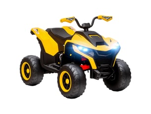 Quad électrique pour enfants, 3-6 kmh, phares led, musique, port usb, pour les 3-8 ans, jaune