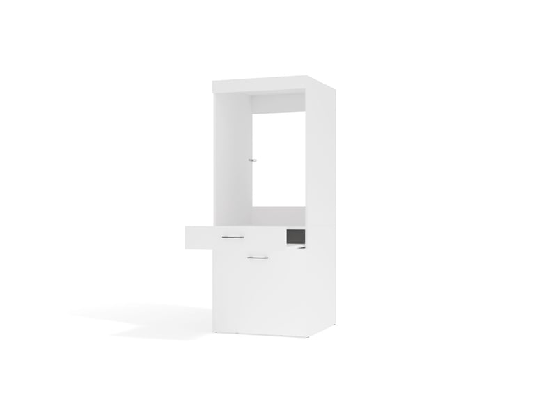  Pola 2S - Meuble de salle de bains pour lave-linge/sèche-linge - 2 tiroirs, étagère - Blanc  - Conforama E
