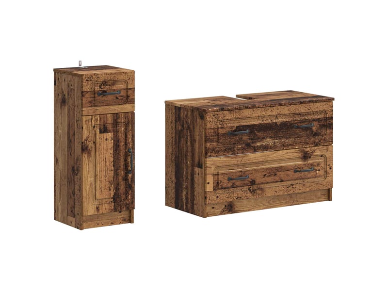  Ensemble de 2 meubles de salle de bain utrecht bois ancien cf63203  - Conforama A