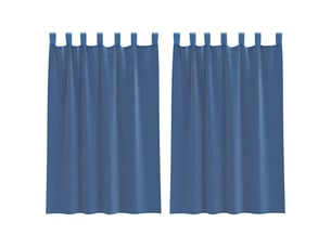 Lot de 2 rideaux en voile, voilages avec boucles bleu royal 140x175 cm cf44294