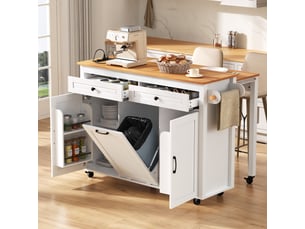 Desserte 3 portes 2 tiroirs coloris blanc mdf