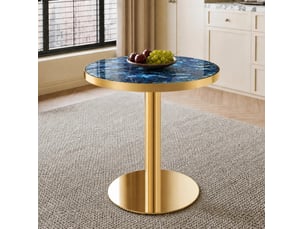 Table basse rond(e) coloris bleu MEUBLIV  - 60 cmx60 cm