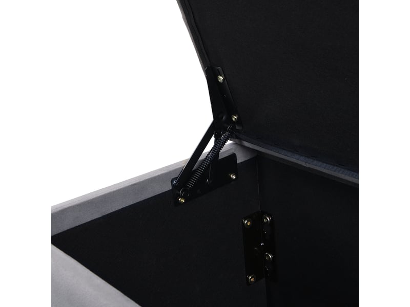  Banc rembourré en velours, banc avec rangement, gris 138 x 41 x 42 cm  - Conforama E
