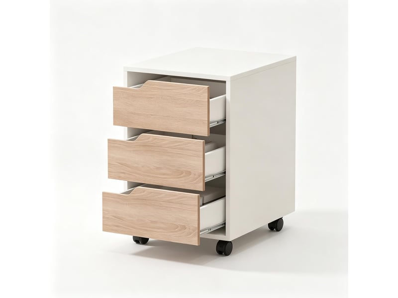  Rangement de bureau - velours - blanc - avec tiroirs 40x50x57.5cm - Conforama A