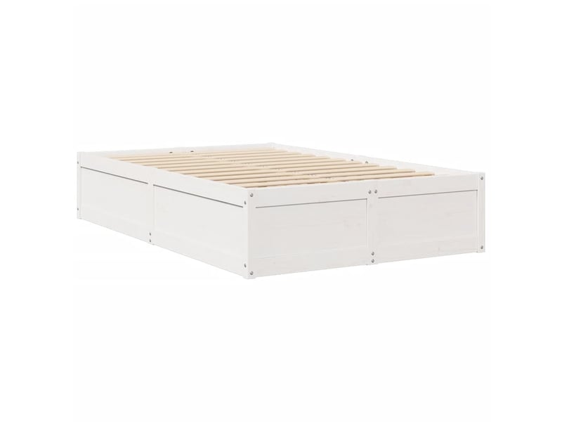  Lit double- lit adulte -  cadre de lit sans matelas blanc 135x190 cm bois de pin massif  - Conforama B