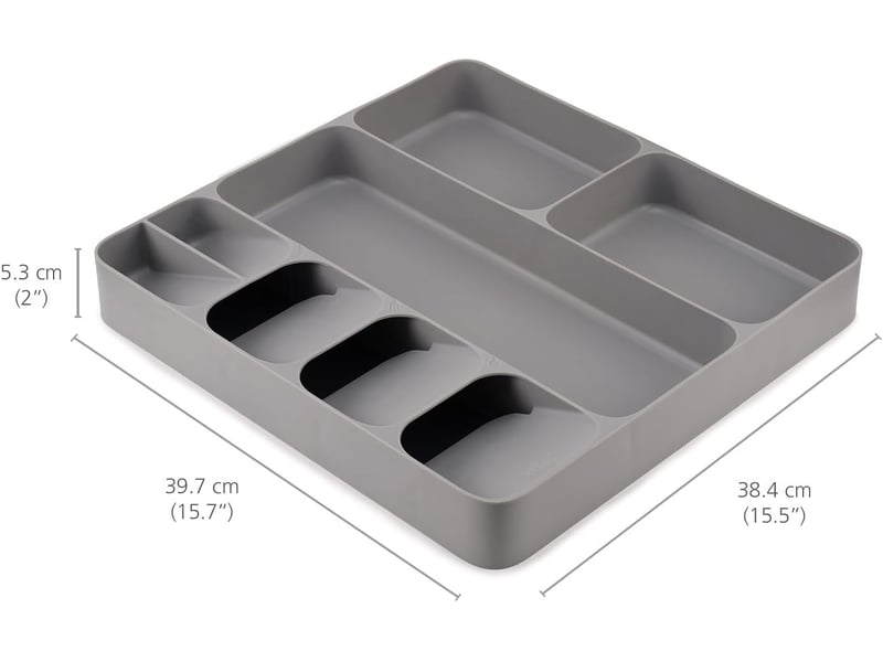  Rangement compact pour la vaisselle, les couverts et les accessoires de cuisine, kitchen organiser tiroir rangement des couverts, gris  - Conforama B