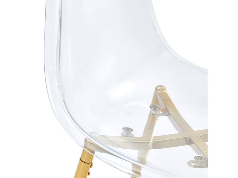 Lot de 4 tabourets de bar 43x50x101 cm transparents, chaise de bar, design moderne, cuisine et bar, métal, pu, doré  - Conforama D