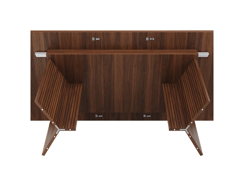 Table à manger extensible, 120 à 160 cm, rectangulaire, mdf, marron, plateau extensible de 120 à 160 cm - Conforama E