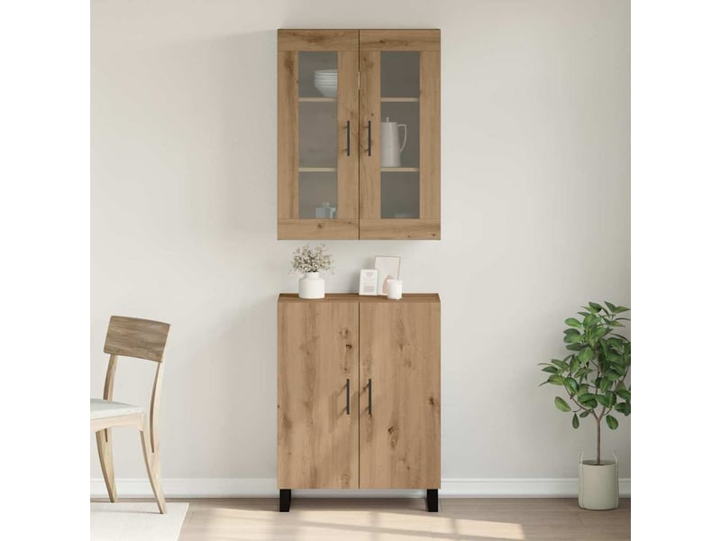 Buffet - haut armoire 2 pc chêne artisanal 69,5 x 34 x 180 cm - Conforama D