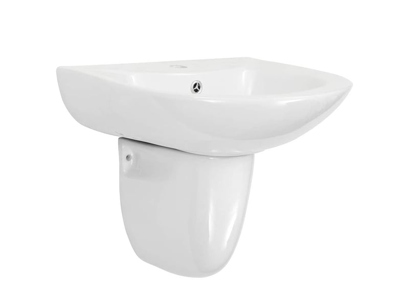  Lavabo de bain mural blanc 52 x 45 x 49 cm céramique émaillée cf65635  - Conforama A
