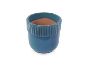 Pot de fleurs en céramique ø 23 cm – bleu turquoise brillant – drainage et usage intérieur extérieur pratique