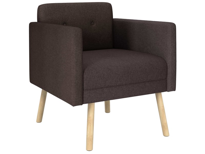  Vidaxl fauteuil d'appoint marron foncé tissu  - Conforama D