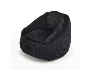 Fauteuil poire tcqpz en velours côtelé noir 98 x 92 x 73 cm mousse à mémoire de forme