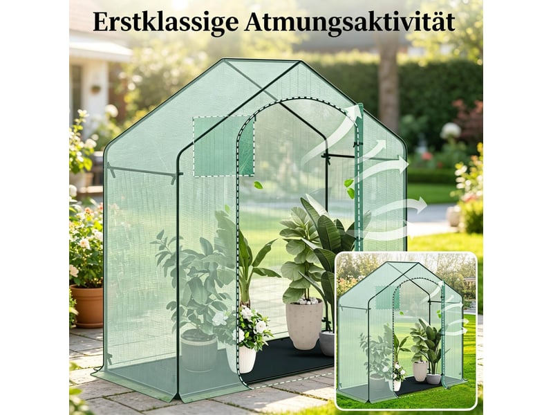  Serre de jardin 200x80x200 cm – verte – porte zippée enroulable, toile pe 140 gm² et piquets d'ancrage  - Conforama D