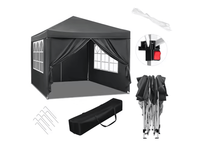  Gazebo de jardin stable 3x3 m, pavillon pliable pour mariage, terrasse et événements  - Conforama A