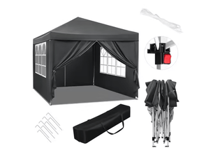 Gazebo de jardin stable 3x3 m, pavillon pliable pour mariage, terrasse et événements
