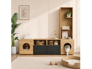 Meuble tv coloris bicolore 185 cm <strong>DESMIU</strong>  <strong></strong>