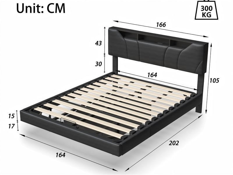 Lit coffre 140x190 cm avec tête de lit éclairée - leds rgb - velours beige - sommier à lattes - rangement hydraulique et tiroirs - Conforama C