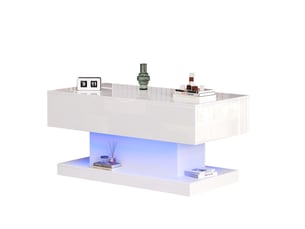 Table basse rectangulaire coloris blanc <strong></strong> <strong></strong>